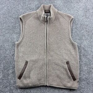 Railriders LOA Knit Vest Mens Large‎ Beige Full Zip Love of Adventure Sweater